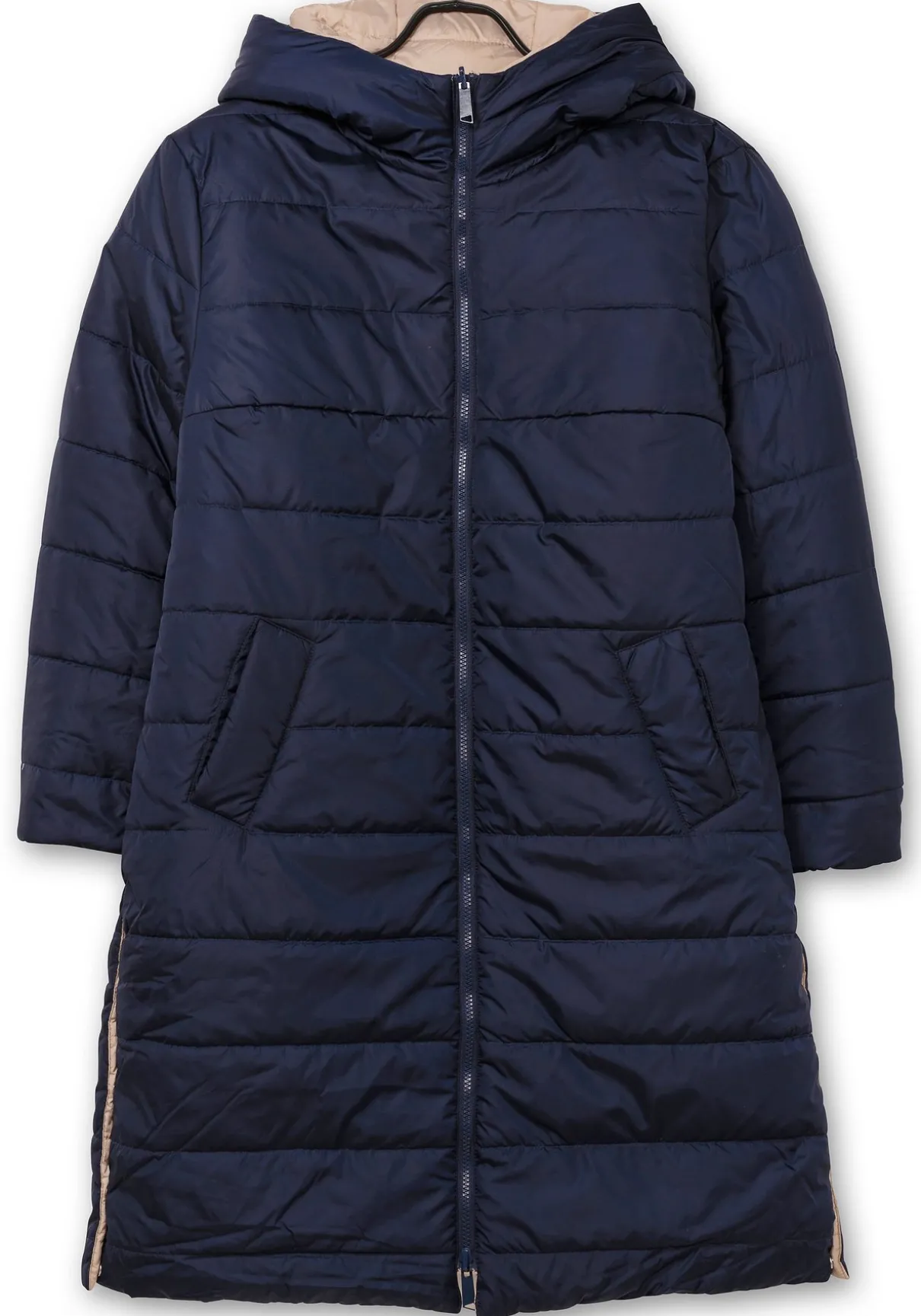 Wende-Steppmantel mit Kapuze