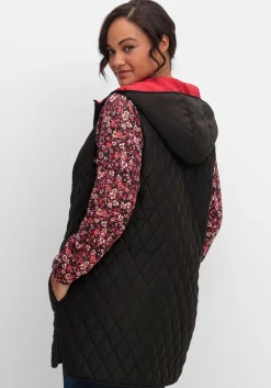 Wende-Steppweste mit Kapuze, in Rautensteppung