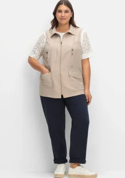 Weste aus Microfaser, mit Umlegekragen