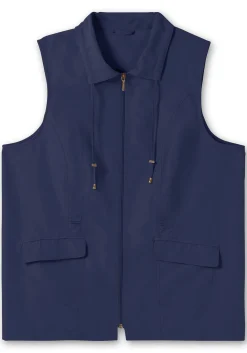 Weste aus Microfaser, mit Umlegekragen