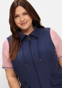 Weste aus Microfaser, mit Umlegekragen