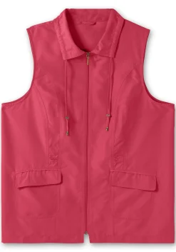 Weste aus Microfaser, mit Umlegekragen