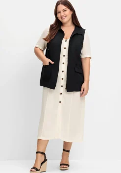 Weste aus Microfaser, mit Umlegekragen