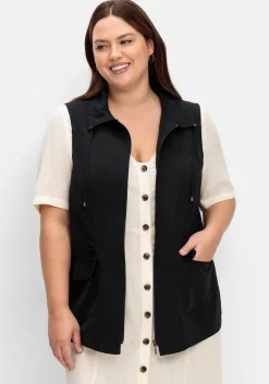 Weste aus Microfaser, mit Umlegekragen