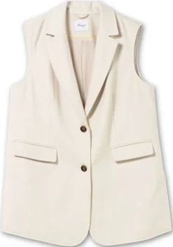 Weste mit Reverskragen, mit Wolle