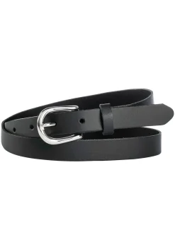 XL-Ledergürtel mit abgerundeter Metallschließe